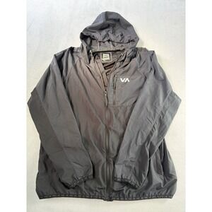 RVCA Mens Large Rain Jacket Relaxed Fit Full Zip